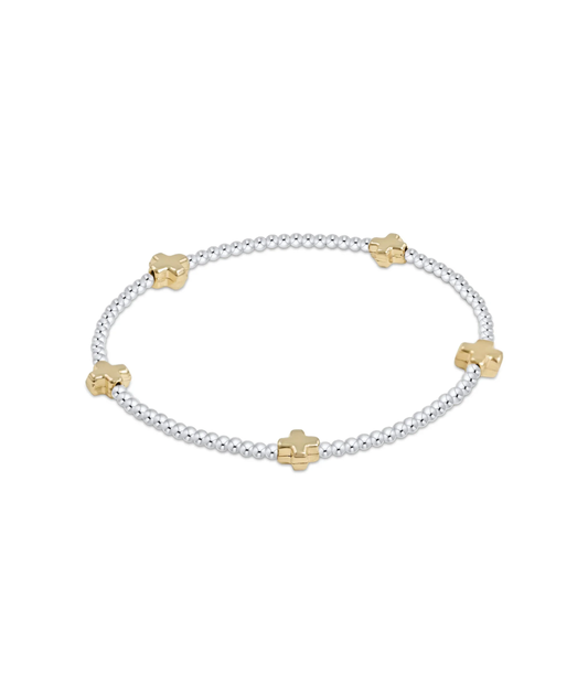 enewton Signature Cross Small 2mm Mixed Metal Bracelet - Gold