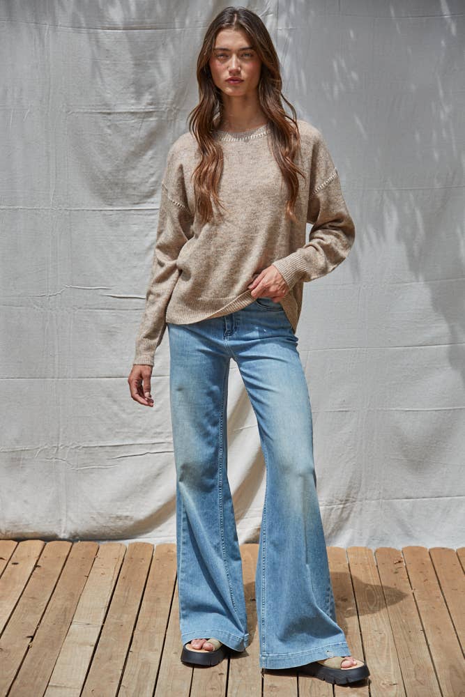 Contrast Stitch Sweater