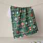 Geometry Moss Tile Toss Tea Towel