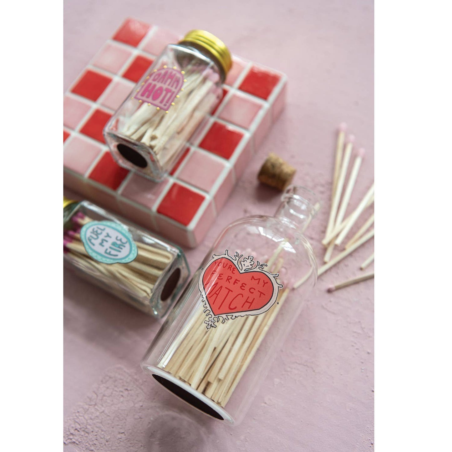 Cute Glass Jar Match Holder