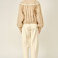 Lace Shirring Bomber Jacket