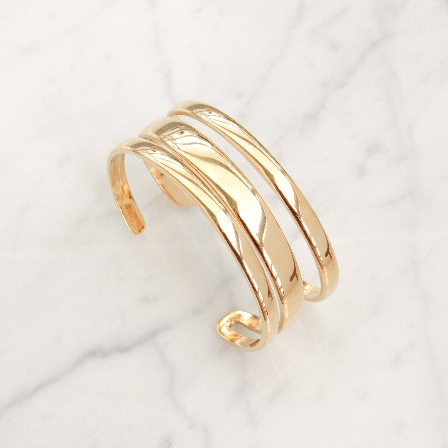 Tri Wrap Gold Bangle