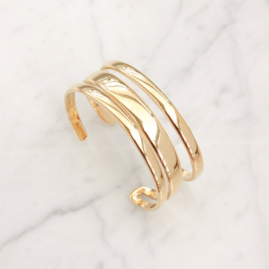 Tri Wrap Gold Bangle