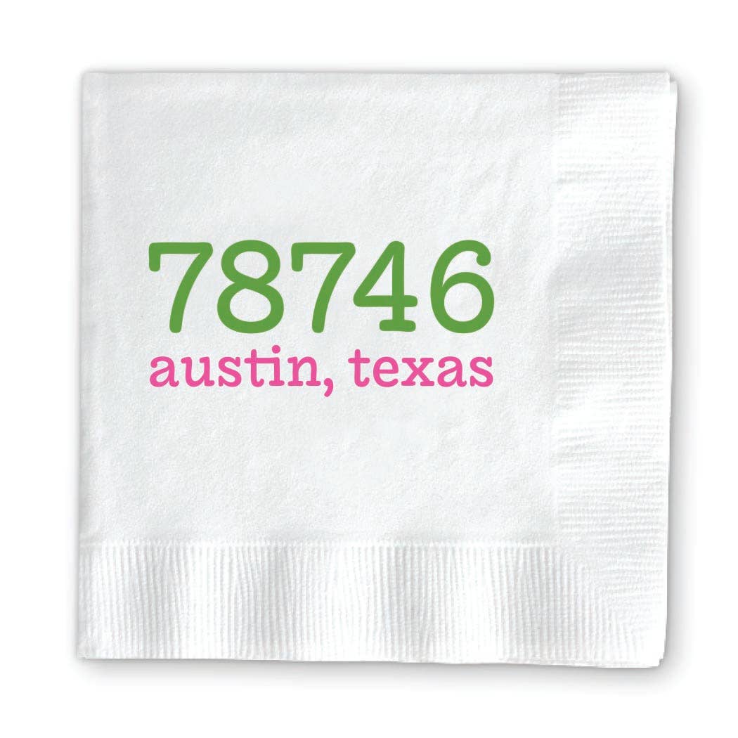 Zip Code Cocktail Napkins