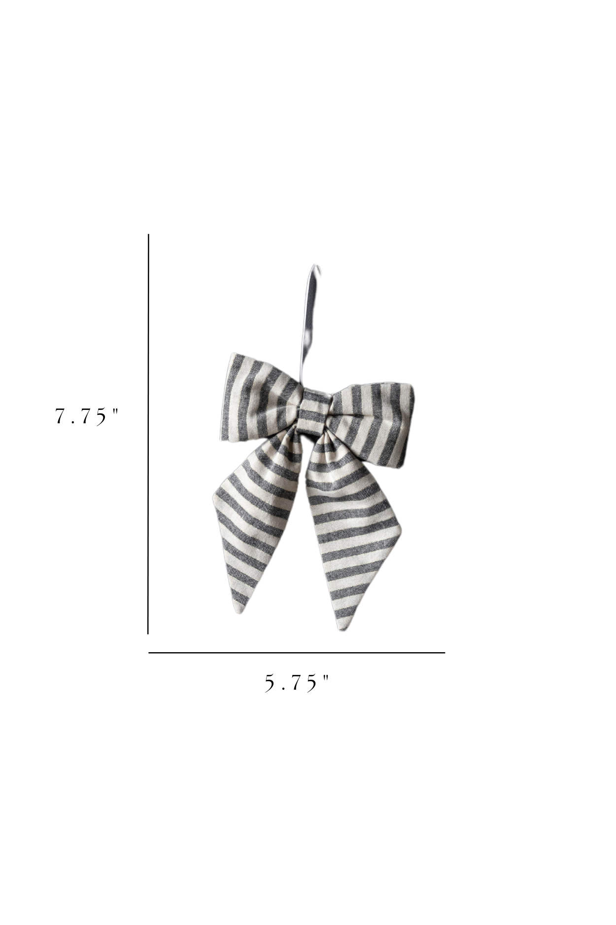 Striped Charcoal & Gold Fabric Bow