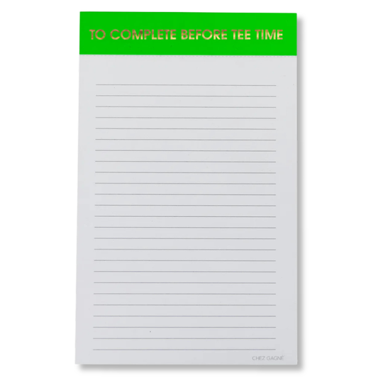 To Complete Before Tee Time Notepad