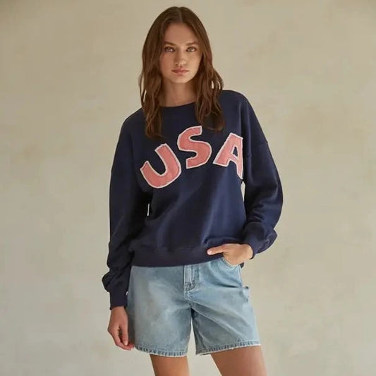 USA Patchwork Pullover