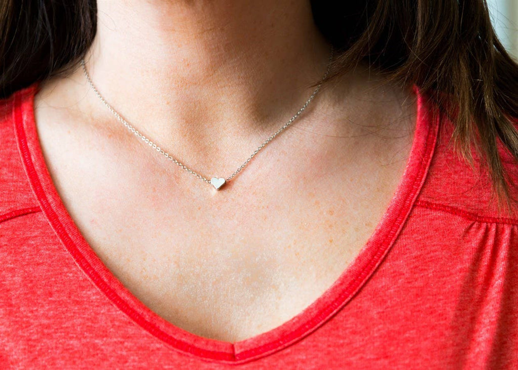 Heart Necklace + Stationary Card