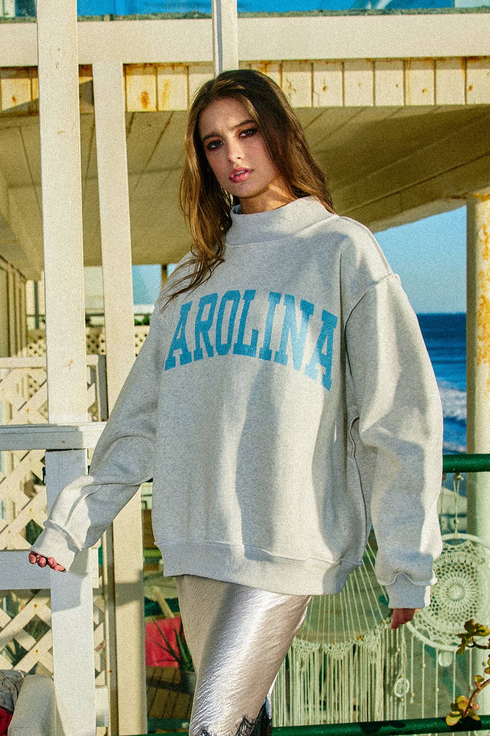 Carolina Mock Neck Sweatshirt
