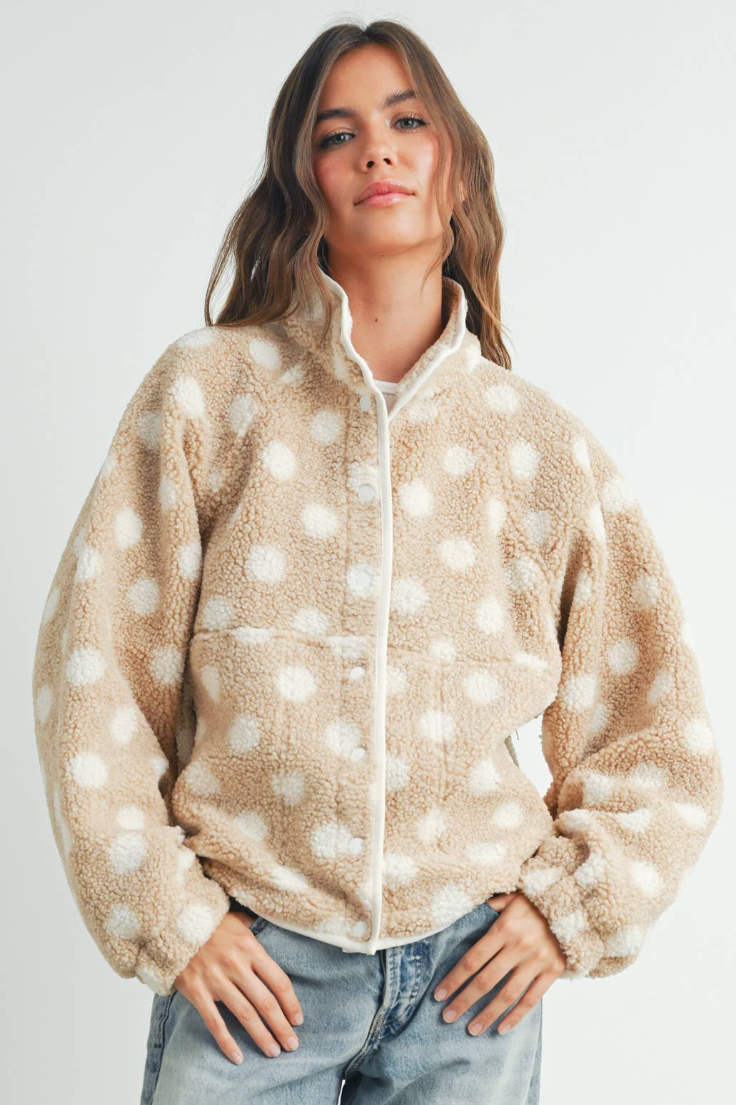 Polka Dot Button Down Jacket
