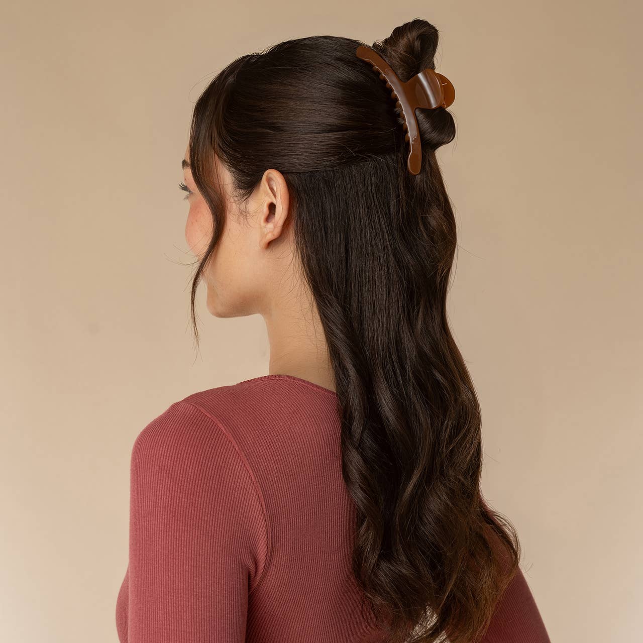 Kitsch Mocha Large Arched Clip