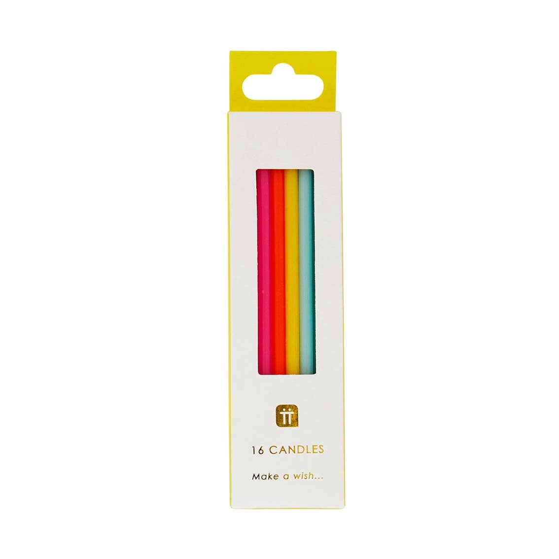 Rainbow Birthday Candles - 16 Pack