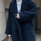 Lapel Plush Fleece Trench Coat