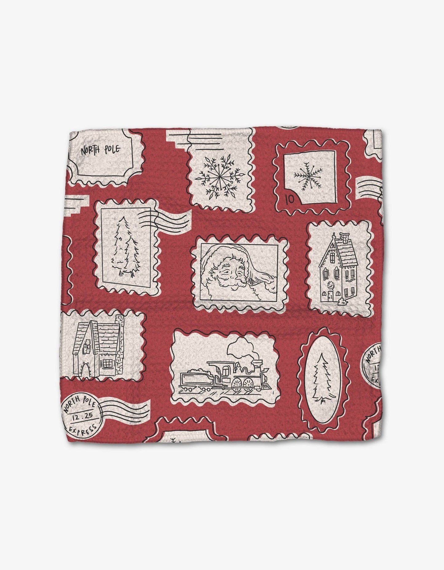 Geometry Christmas Santa Dishcloth Set