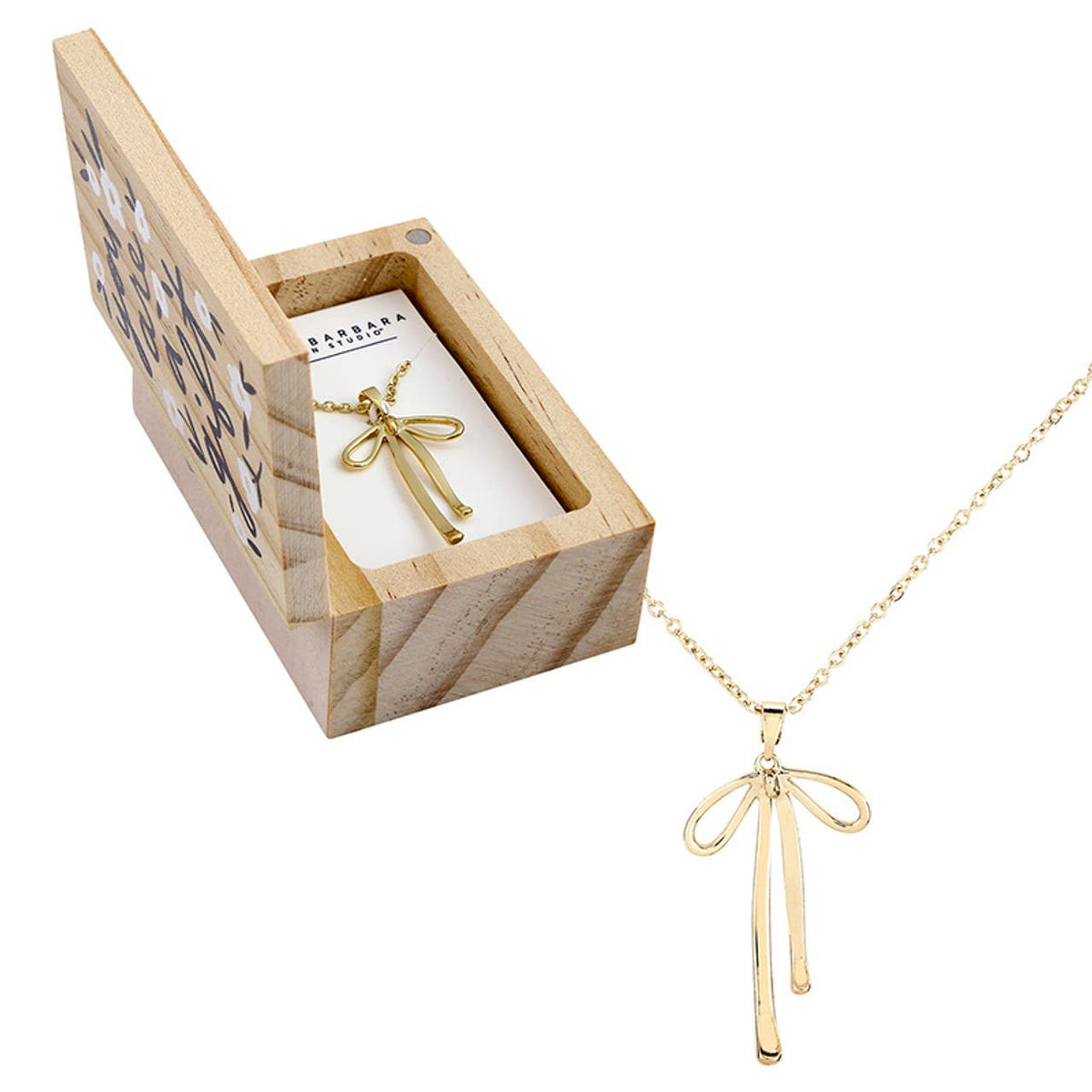 You are a Gift - Treasure Box Bow Necklace