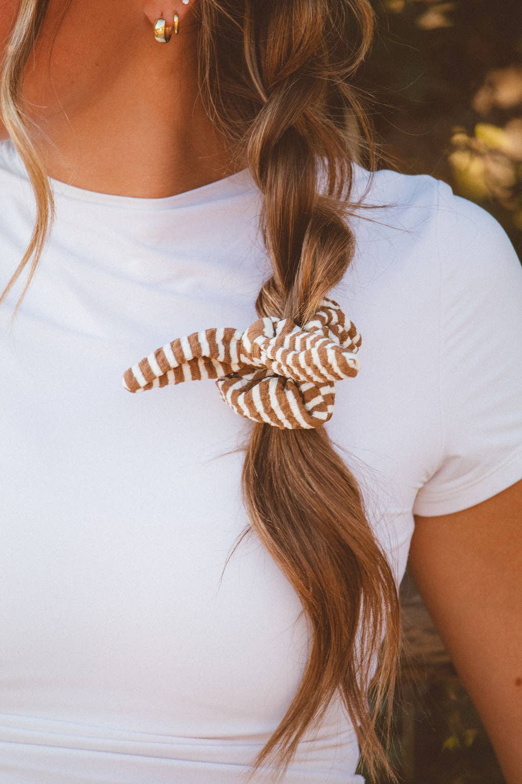 Striped Bow Scrunchie