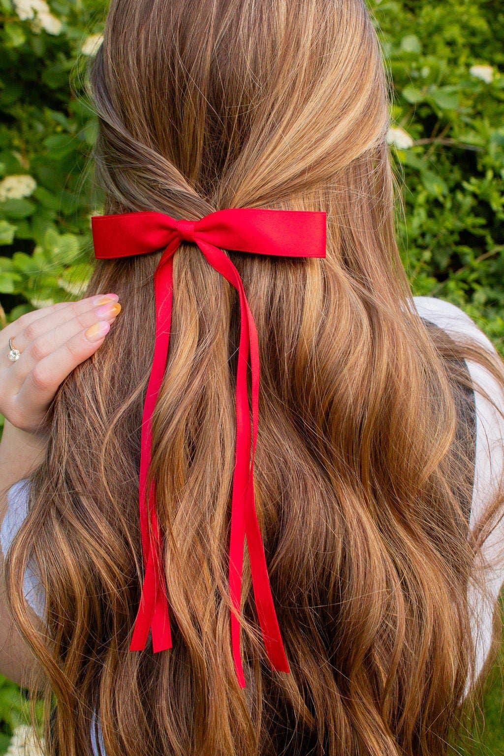 Satin Ribbon Long Bow Clip