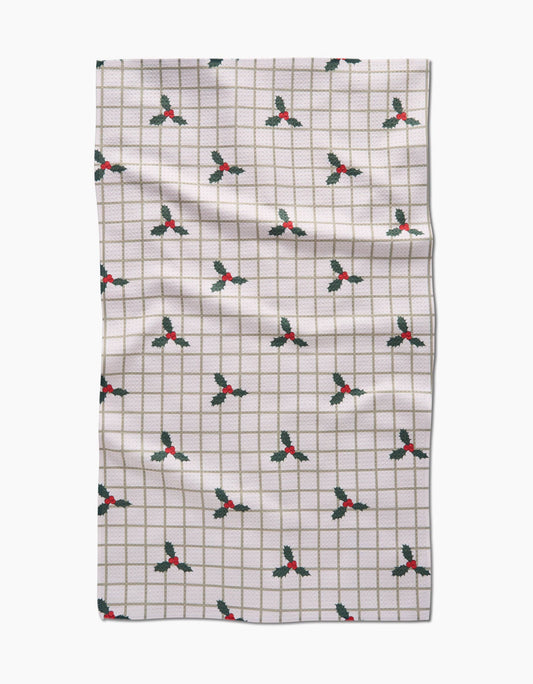 Geometry Merry And Plaid Tea Towel