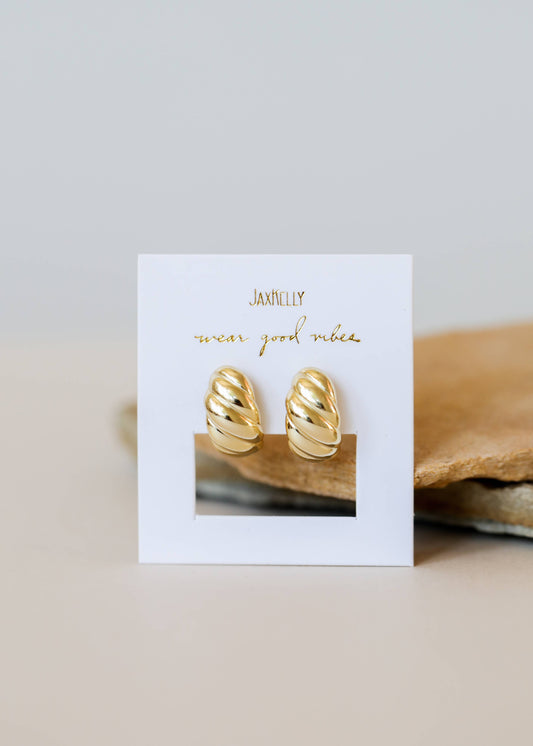 Swirl Gold Hoop Earrings