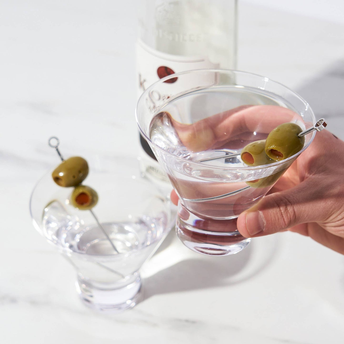 Raye™ Heavy Base Stemless Crystal Martini Glasses