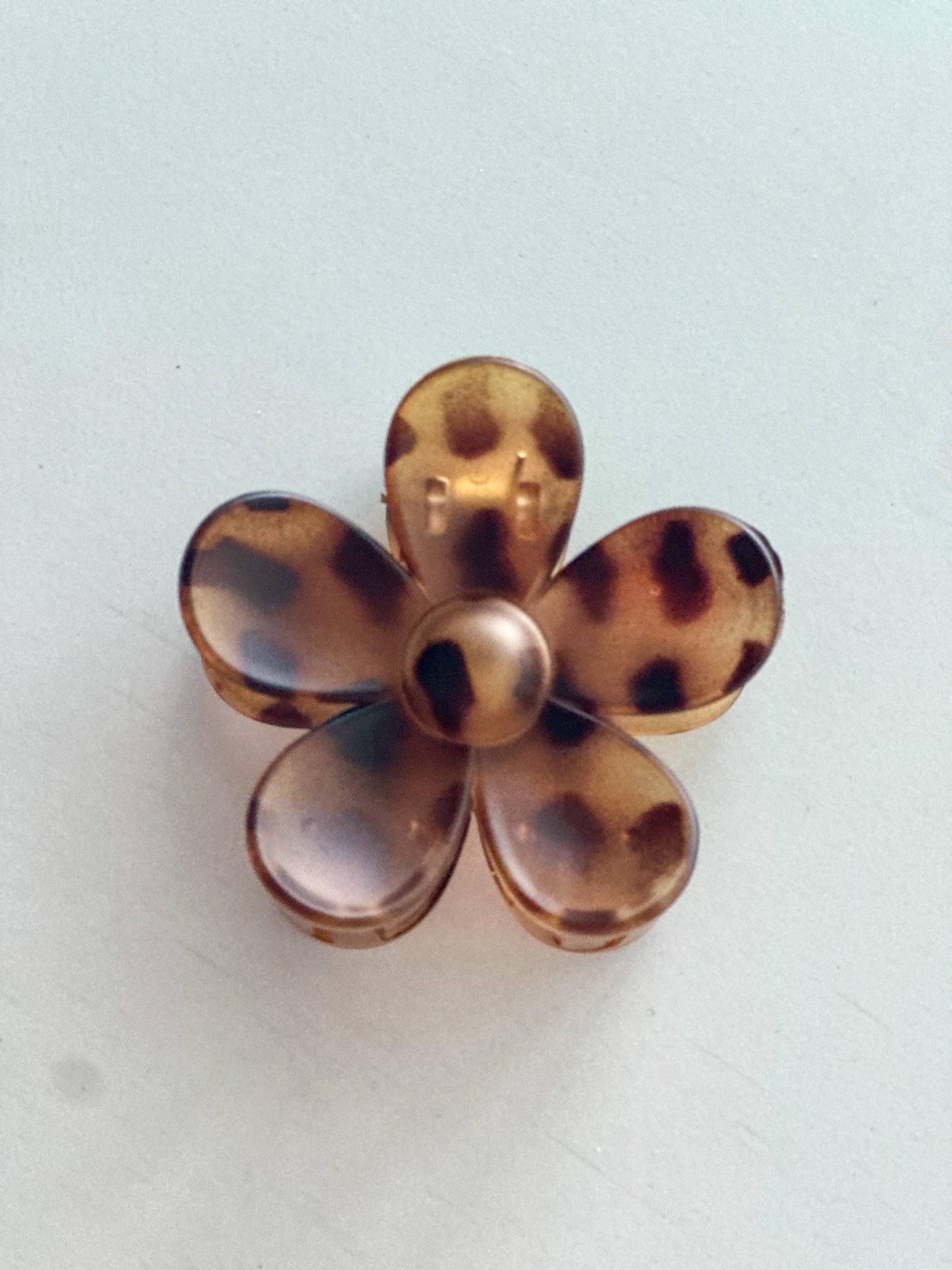 Brown Shimmer Flower Hair Clip