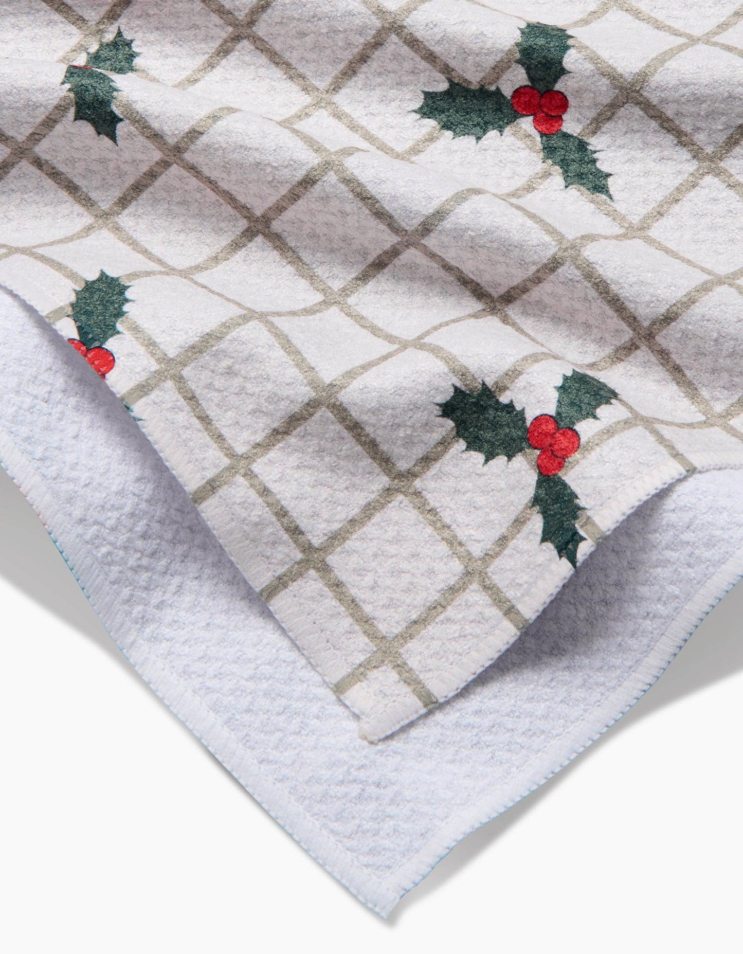 Geometry Merry And Plaid Tea Towel
