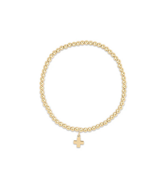 enewton Classic Gold Signature Cross Charm Bracelet