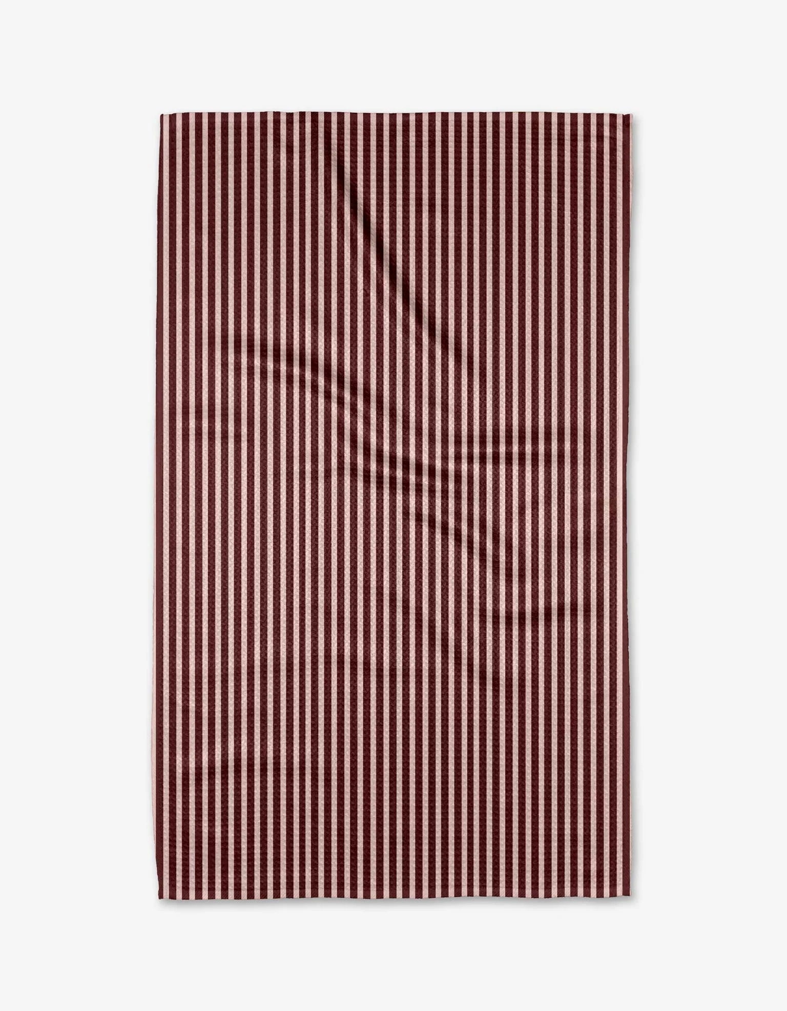 Geometry Cranberry Stripe Tea Towel