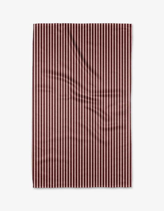 Geometry Cranberry Stripe Tea Towel