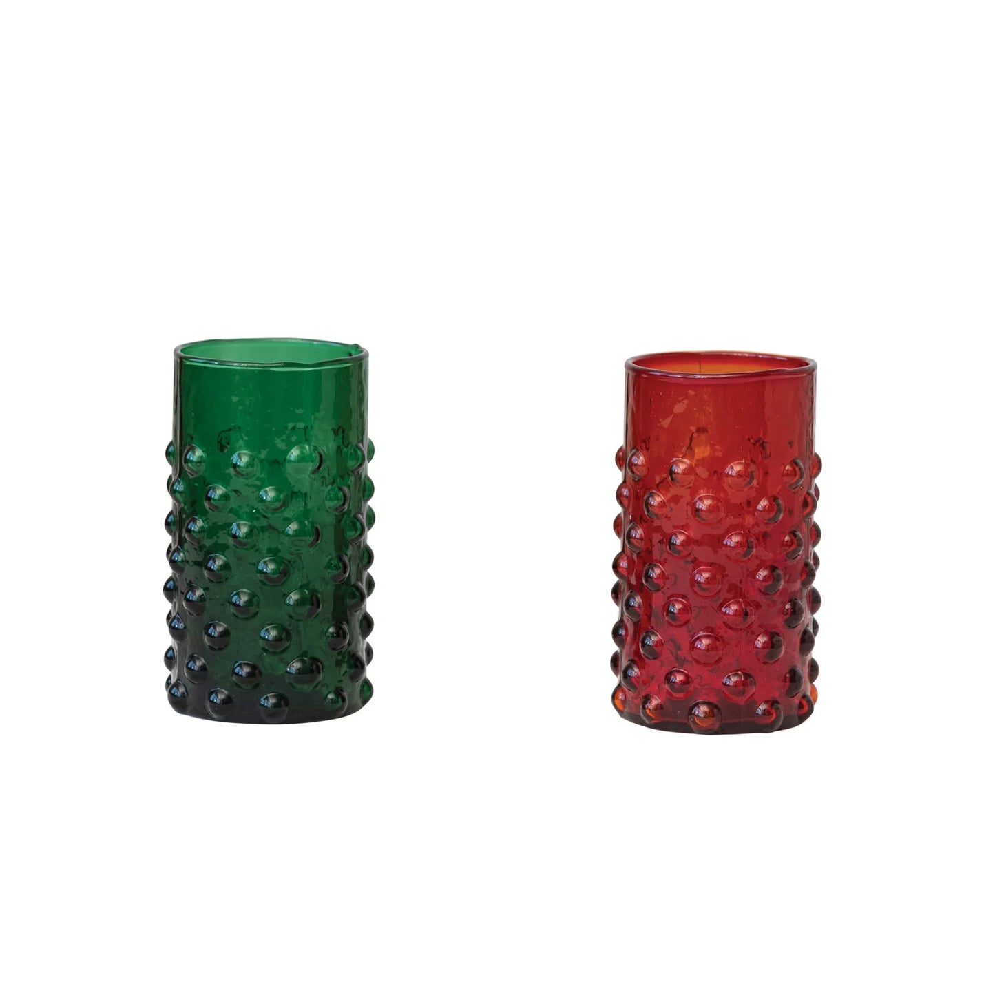 Hand-Blown Hobnail Glass