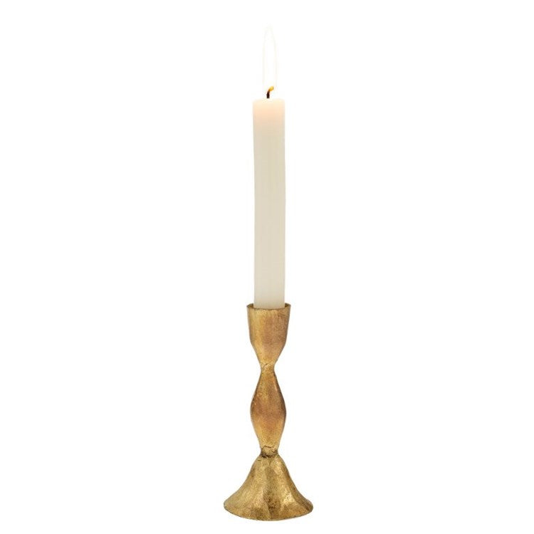 Zora Forged Candlestick L, Gold