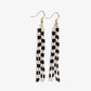 June Checked Beaded Fringe Earrings