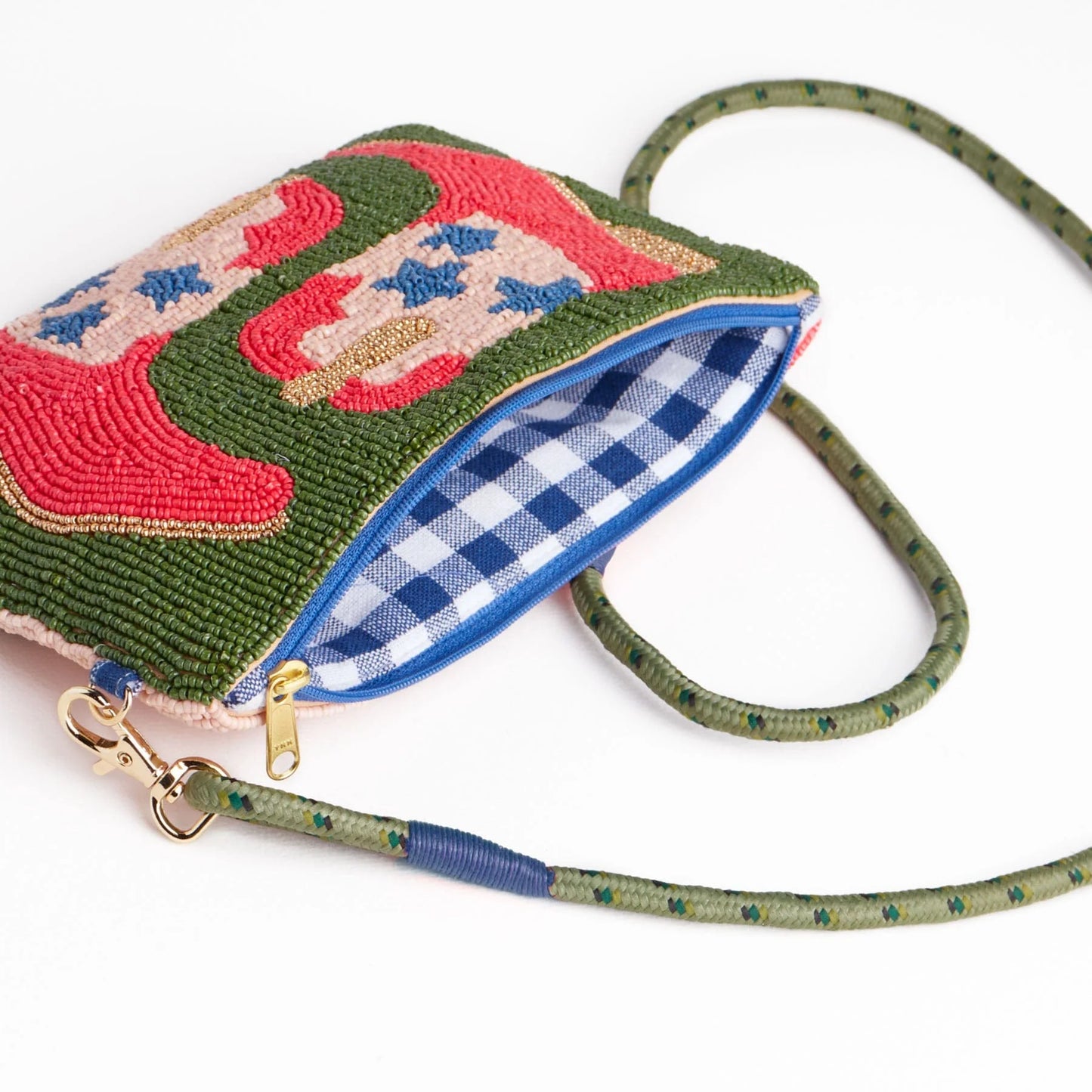 Leila Red Boots Seed Bead Clutch