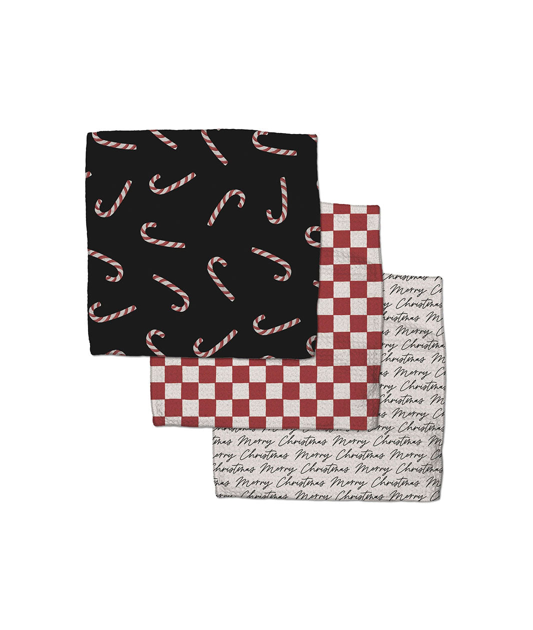 Geometry Classic Candy Cane Dishcloth Set