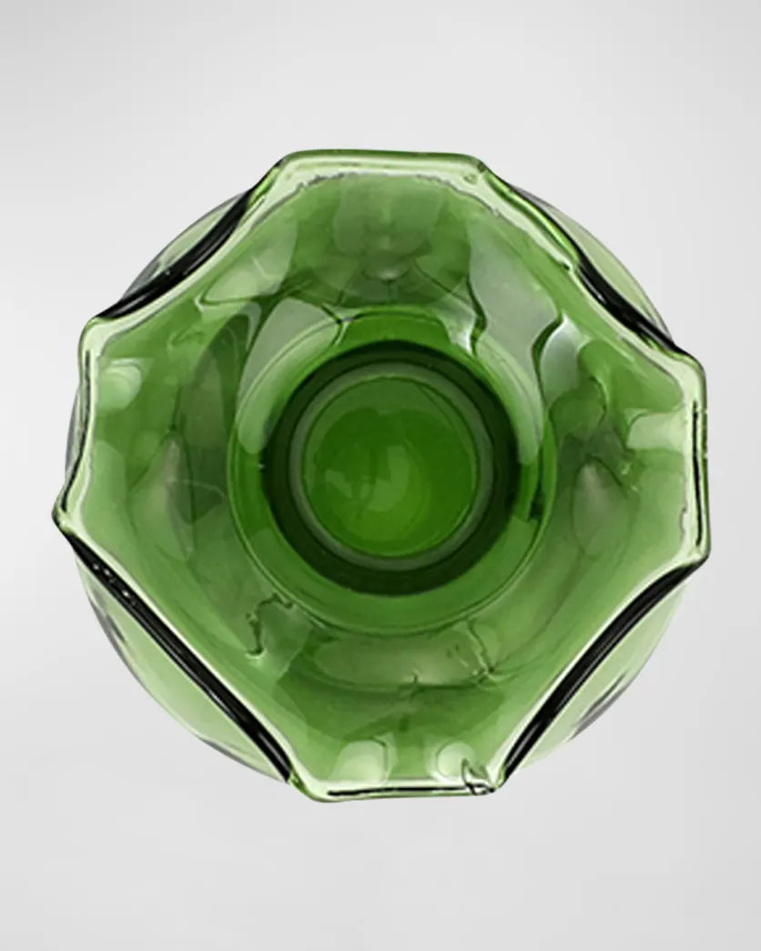 Hibiscus Glass Green Bud Vase