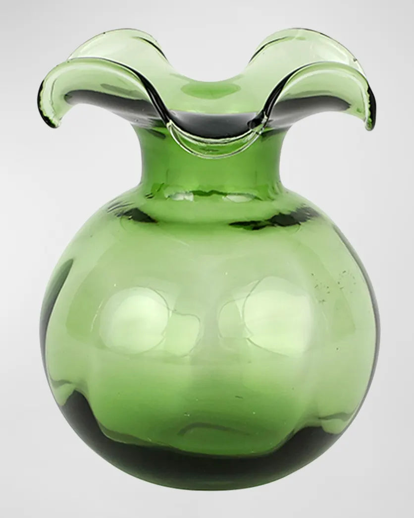 Hibiscus Glass Green Bud Vase