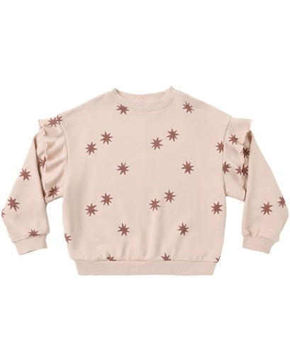 RUFFLE SWEATSHIRT CLAY STARS - BLUSH