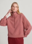 Milano Half Zip Sweat 2.0 - Winery / Almond Peach