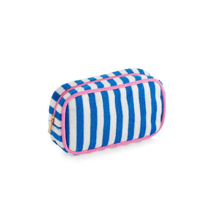 CABANA STRIPE SM ZIP POUCH,BL