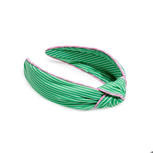 STRIPES KNOTTED HEADBAND,GREE