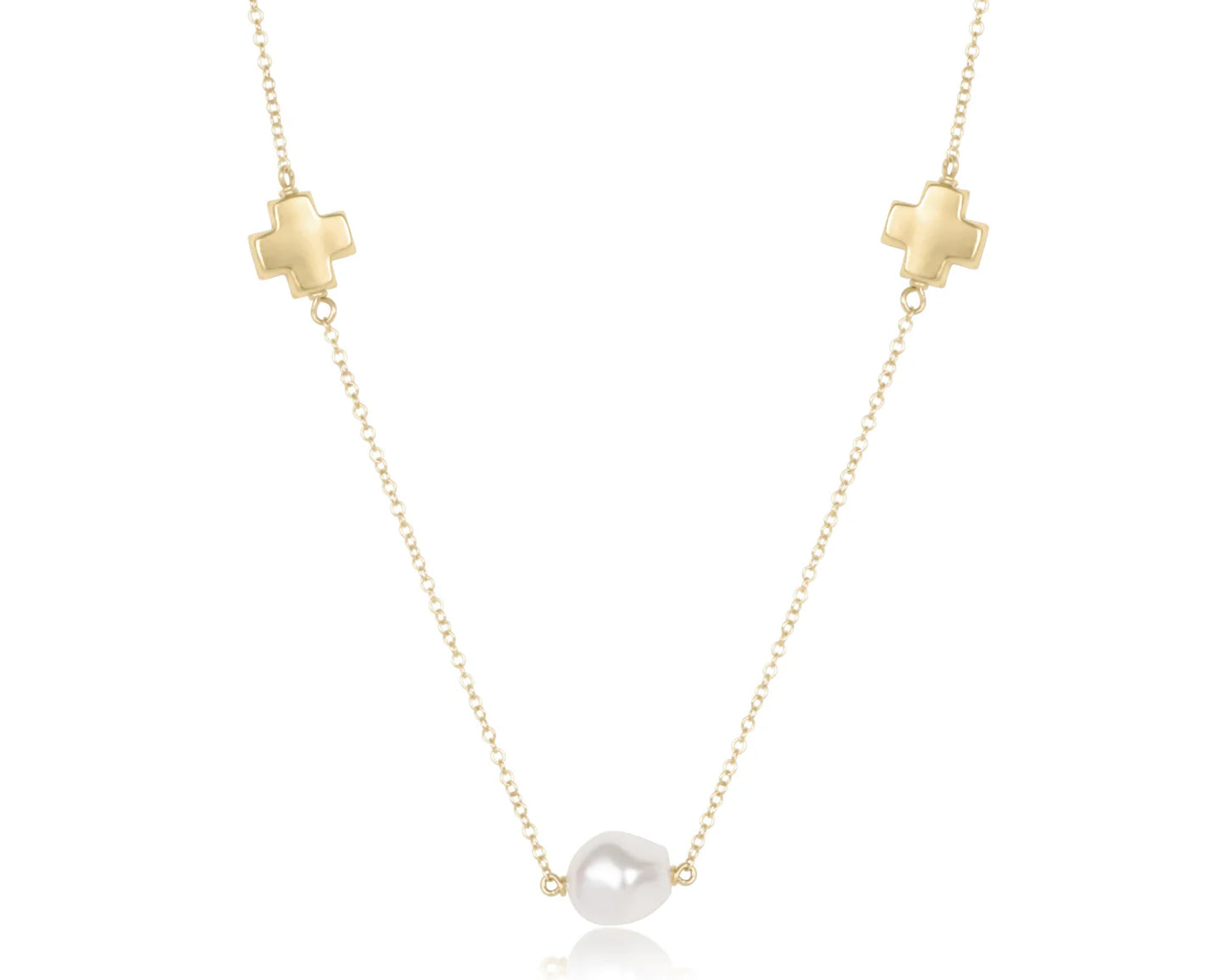 Enewton Gold Signature Cross Pearl Admire Simplicity Choker