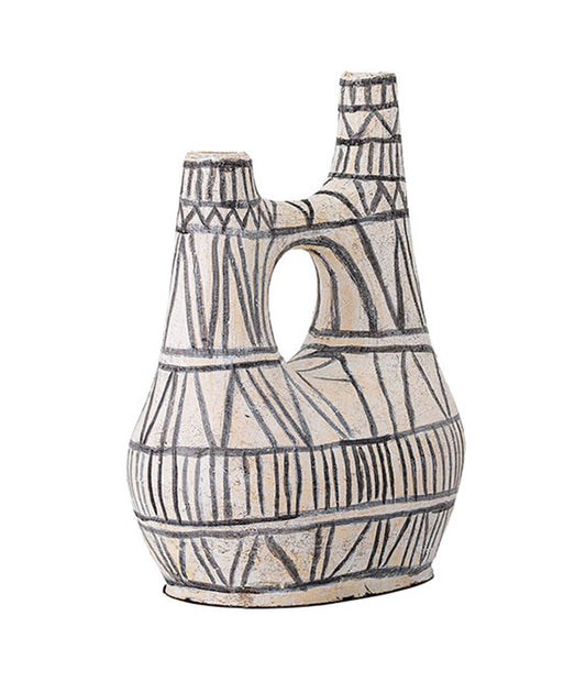 Deco White Terracotta Vase
