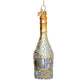 Ornament gold champagne bottle w/diamonds H6"