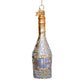 Ornament gold champagne bottle w/diamonds H6"