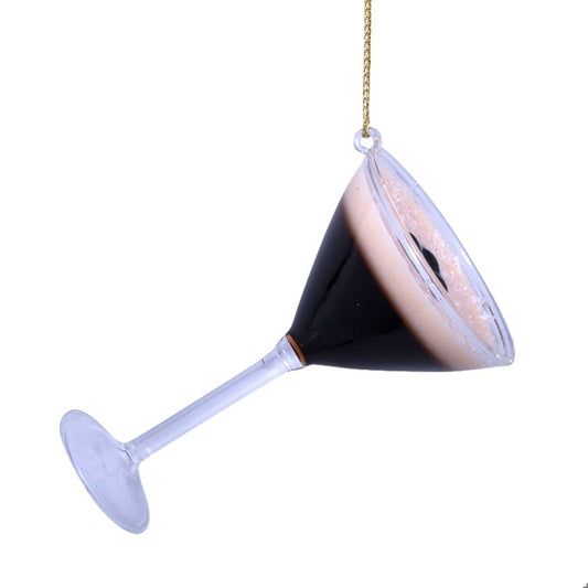 Ornament glass cocktail brown espresso martini H3.5"