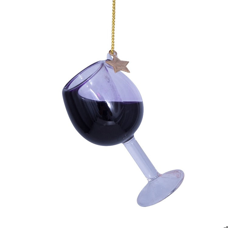 Ornament glass red wine glass H2.75"