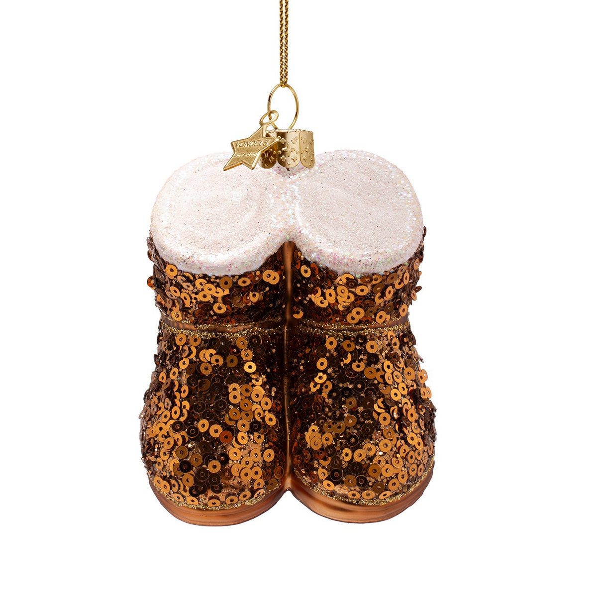 Ornament glass suede boots with sequins H2.25"
