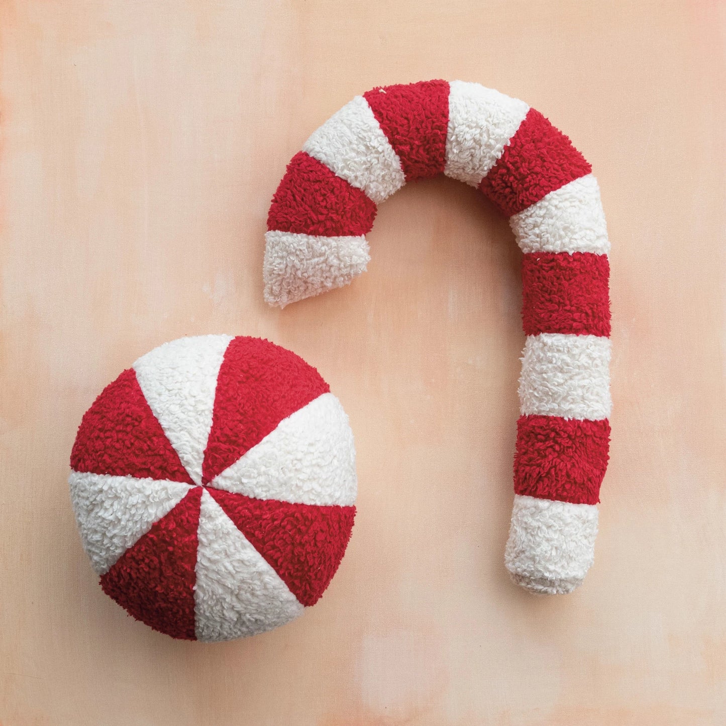 Sherpa Candy Cane Pillow