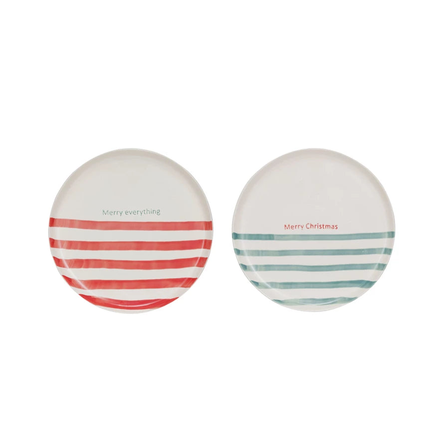 Striped Merry Plates