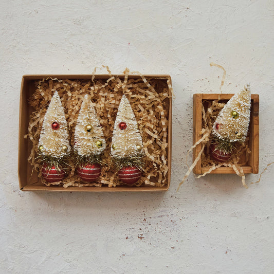 Neutral Bottle Brush Tree Ornament